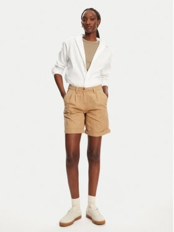 Robe di Kappa Szorty materiałowe Yvonne Light Linnen 62124LW Beżowy Regular Fit