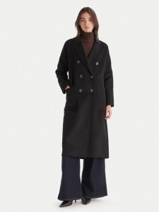 ViCOLO Płaszcz wełniany TF0001 Czarny Regular Fit