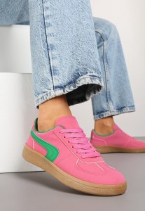 Różowo-Zielone Casualowe Sneakersy Typu Kultowe Tenisówki Ablerri