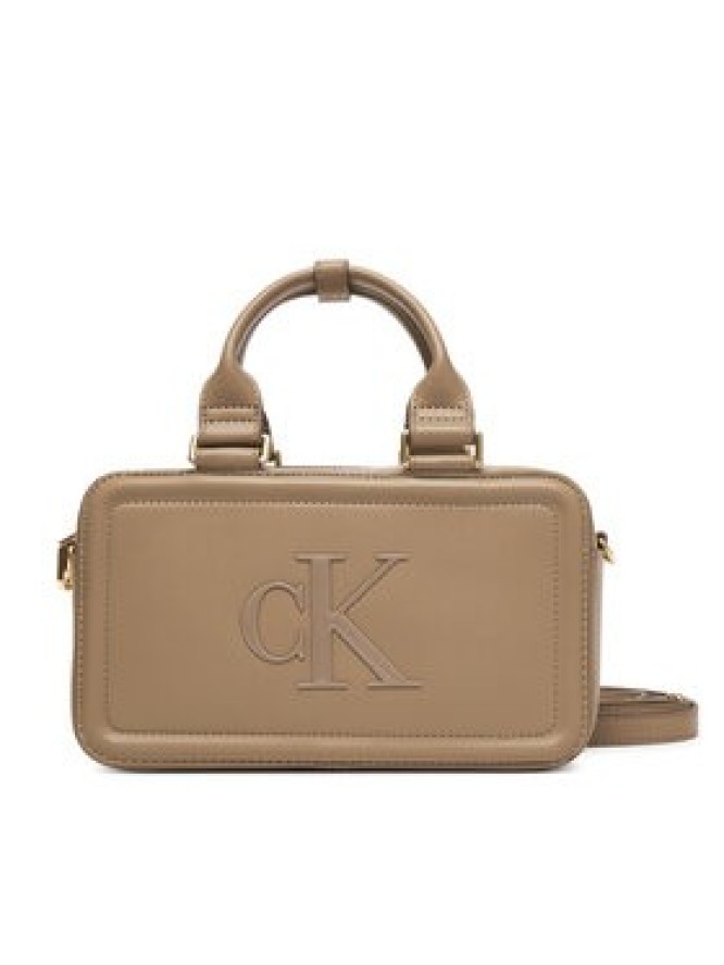 Calvin Klein Torebka Bold Ck Elongated Mini Tote LV04F3411G Beżowy