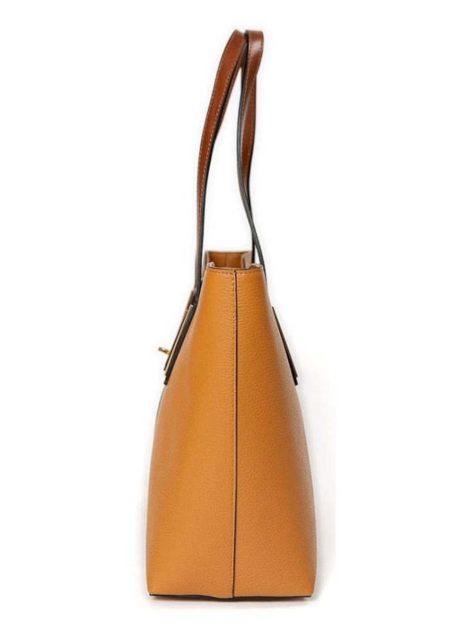 Mia Tomazzi Skórzana torebka "Gaffurio" w kolorze żółtym - 35 x 28 x 14 cm rozmiar: onesize