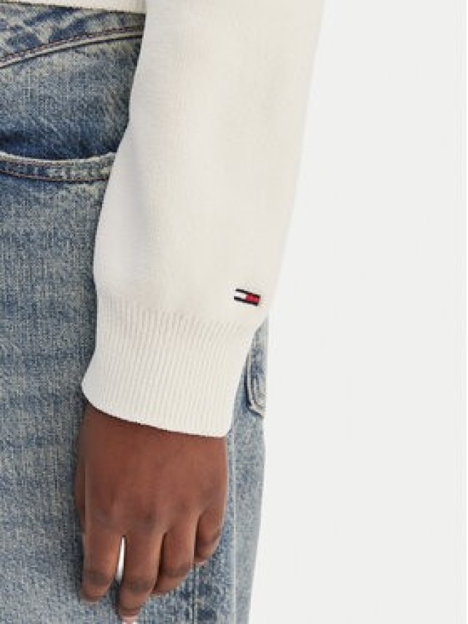 Tommy Jeans Bluza Cozy Sript DW0DW22029 Écru Regular Fit