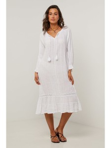 Le Monde du Lin Lniana sukienka w kolorze białym rozmiar: 36/38