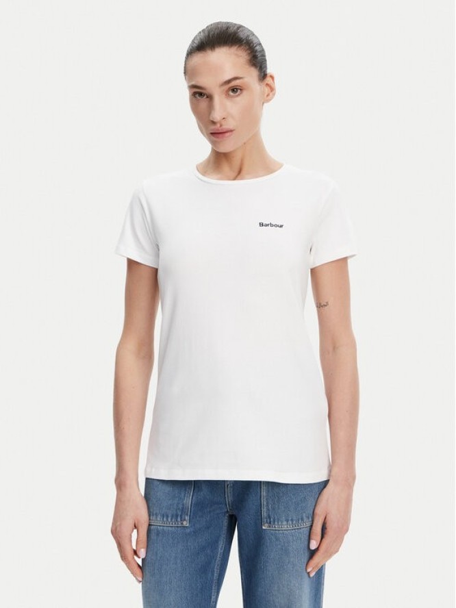 Barbour T-Shirt Saltford LTS0666WH11 Biały Regular Fit