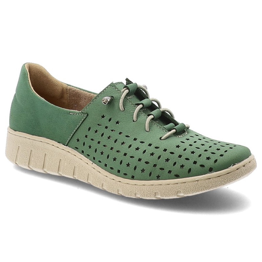 Półbuty damskie Wasak, niski fason sznurowane ażurowa cholewka miękka konstrukcja elastyczna podeszwa lekka forma wygodne dopasowanie oddychający mat