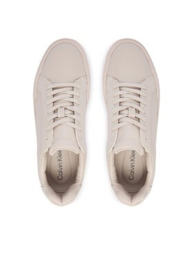 Calvin Klein Sneakersy Chunky Cupsole Laceup Lth Wn YW0YW01947 Écru