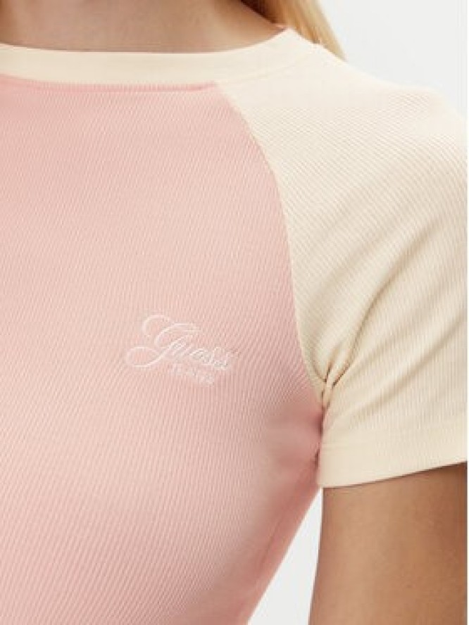 Guess Jeans T-Shirt W5GP61 KA0H1 Różowy Regular Fit