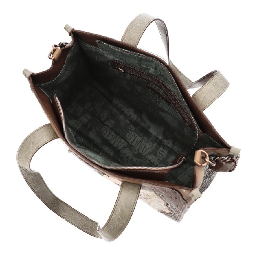 Brązowa Torebka Anekke Elegancka Duża Shoperka Damska