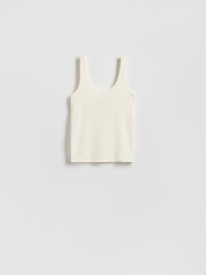 Top na ramiączkach z lyocellem - biały