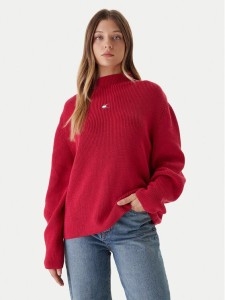 Tommy Jeans Sweter Badge DW0DW21676 Różowy Relaxed Fit