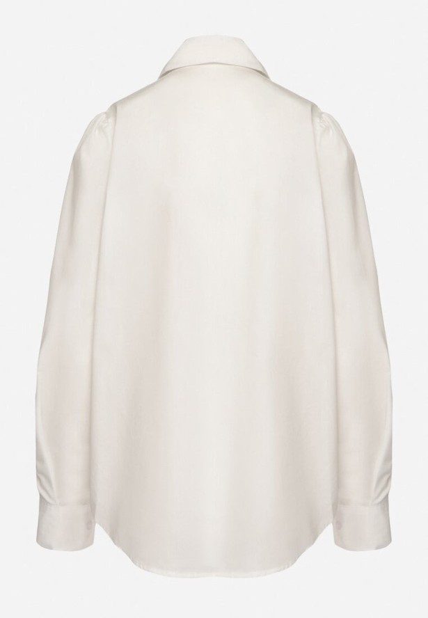 Biała Klasyczna Koszula Ozdobiona Cyrkoniami Ariliana