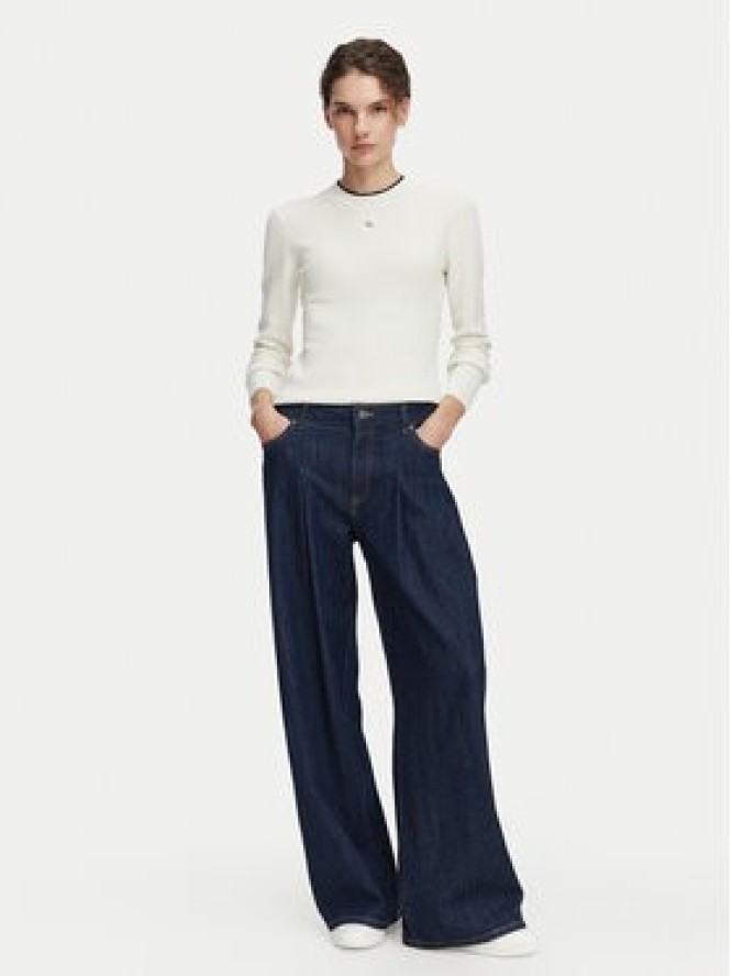 Calvin Klein Jeans Sweter LV047G309G Kremowy Regular Fit