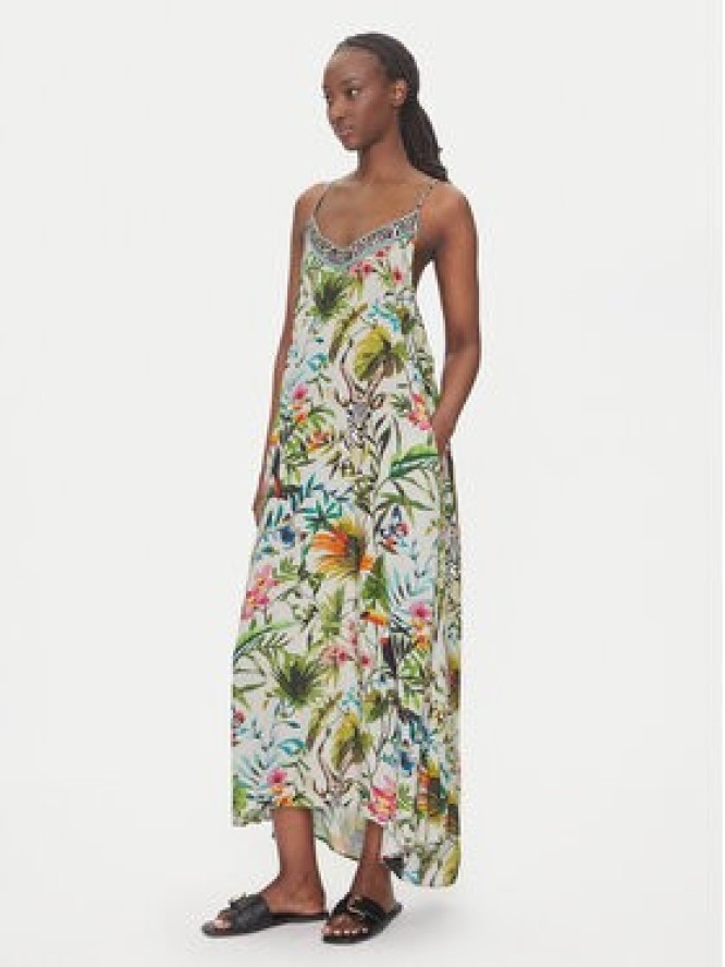 LOLA CASADEMUNT Sukienka letnia LS2516037 Zielony Relaxed Fit