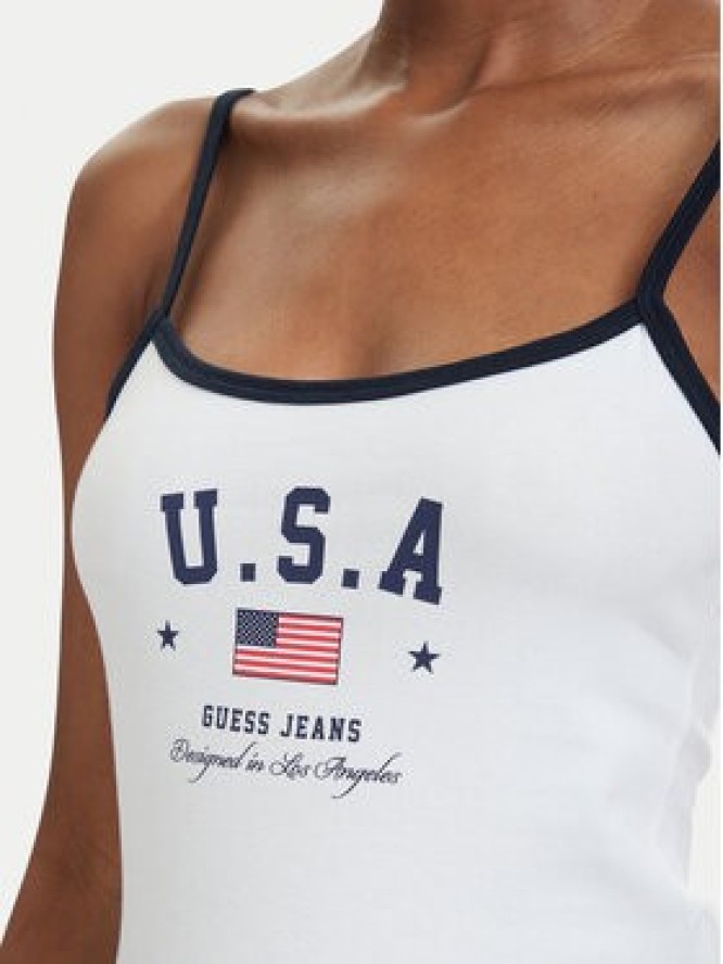 Guess Jeans Top W6YP20 K4202 Biały Slim Fit