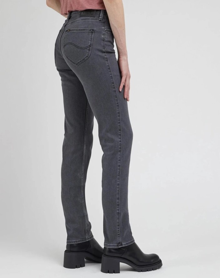 LEE MARION STRAIGHT DAMSKIE SPODNIE JEANSOWE MOODY GREY L301ODD42