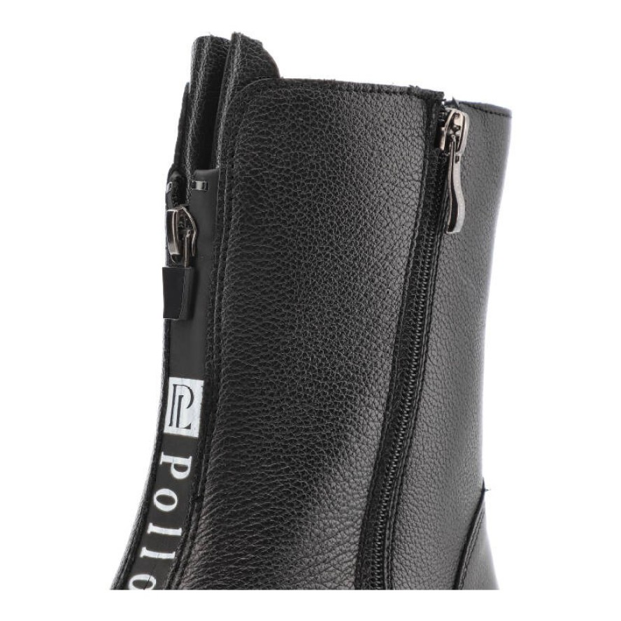 Czarne Botki Pollonus Ocieplane Buty Damskie