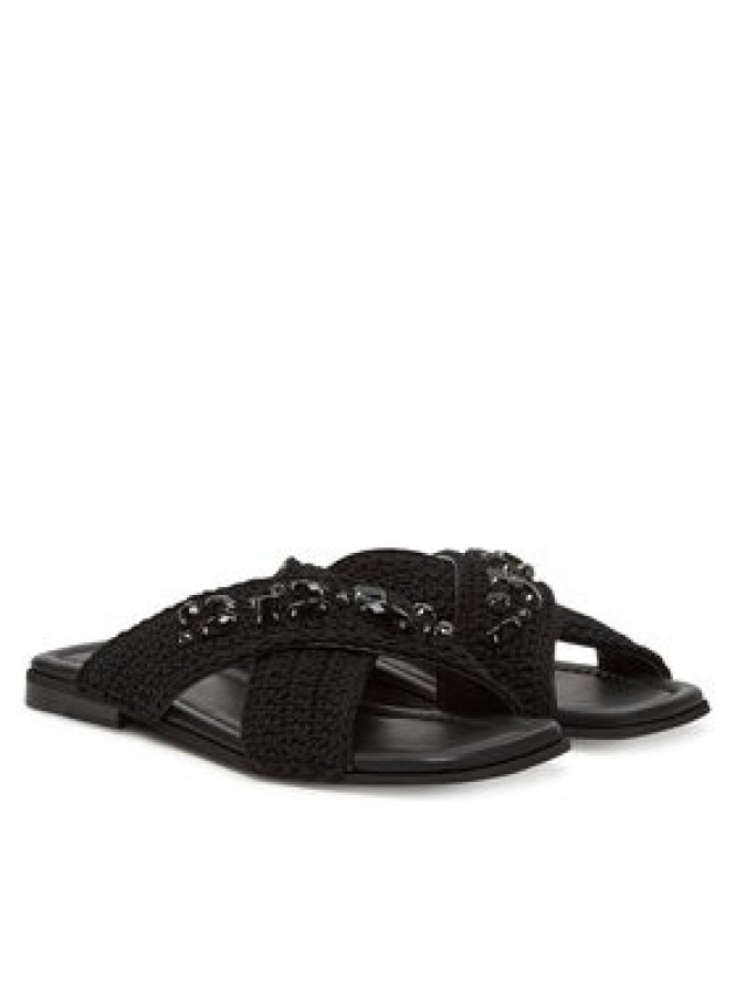 Inuikii Klapki Woven Crossed Stones 70104-369 Czarny