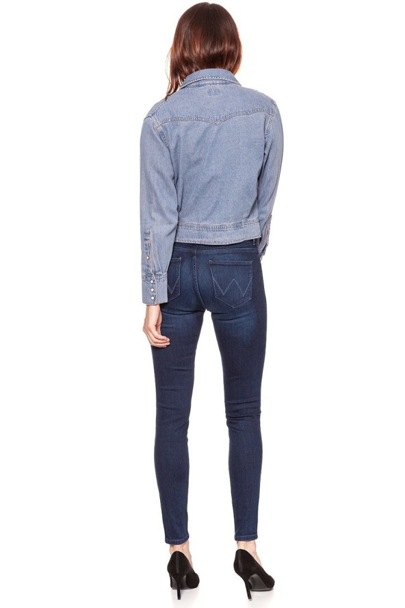 DAMSKA KURTKA JEANSOWA WRANGLER SHACKET PINK TINT W5254LWYX 112129396