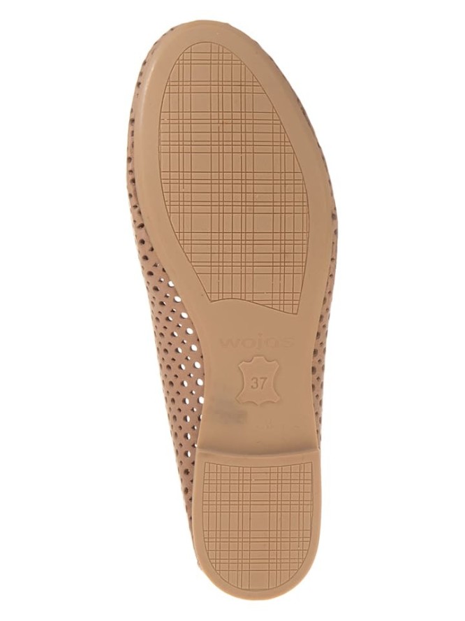 Wojas Skórzane baleriny w kolorze beżowym rozmiar: 36