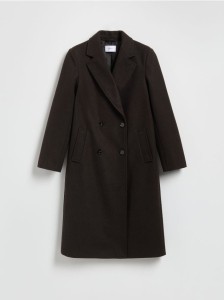 Dwurzędowy płaszcz - ciemnobrązowy