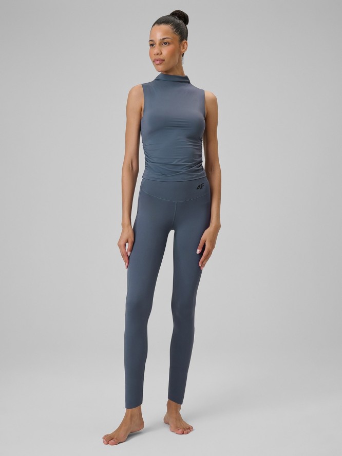 4F Top do jogi slim szybkoschnący damski - fioletowy XL