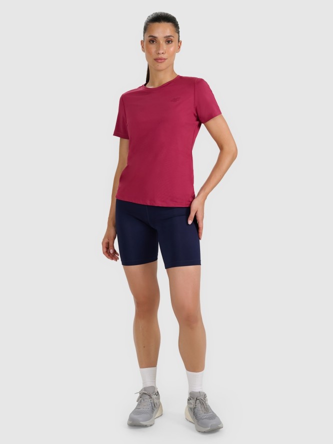 4F Koszulka treningowa regular szybkoschnąca damska - czerwona S