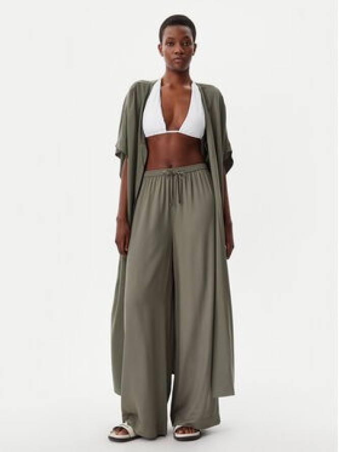 Calvin Klein Swimwear Spodnie materiałowe KW0KW02823 Zielony Relaxed Fit