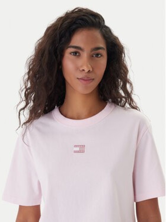 Tommy Jeans T-Shirt Badge DW0DW22202 Różowy Boxy Fit