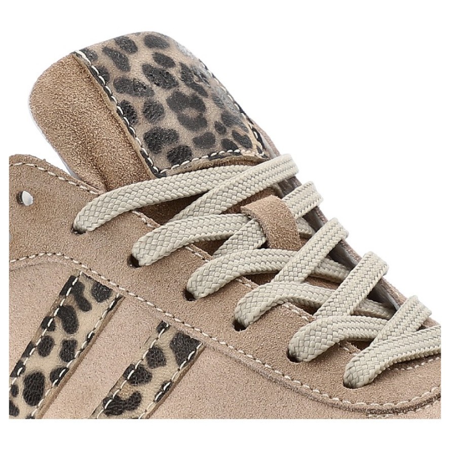 Beżowe Sneakersy Armodo Stylowe Obuwie Damskie Panterka