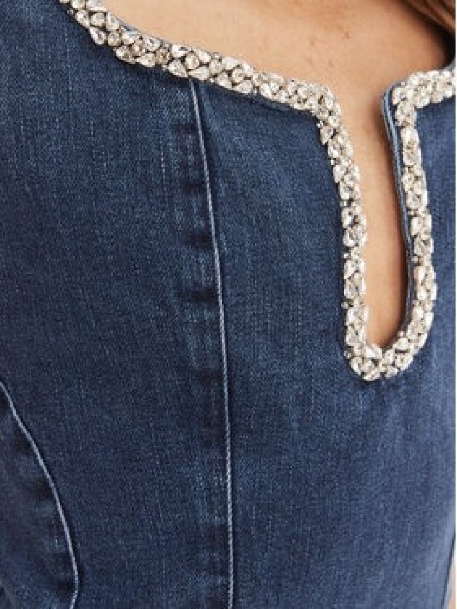 Guess Sukienka jeansowa W6RK69 D55M0 Niebieski Regular Fit