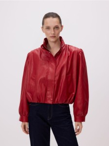 Krótka kurtka ze stójką - czerwony