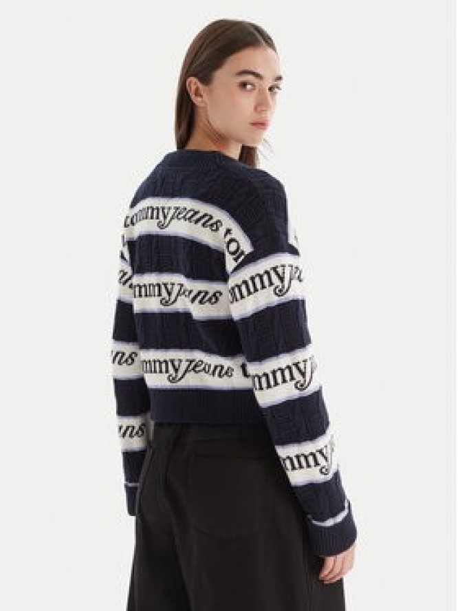Tommy Jeans Sweter DW0DW21682 Granatowy Regular Fit