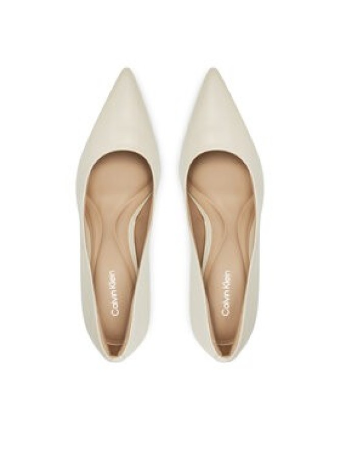 Calvin Klein Szpilki Pump 90 Pointy Hw Bar Lth HW0HW02527 Beżowy