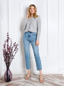 Jeansy mom fit - niebieski