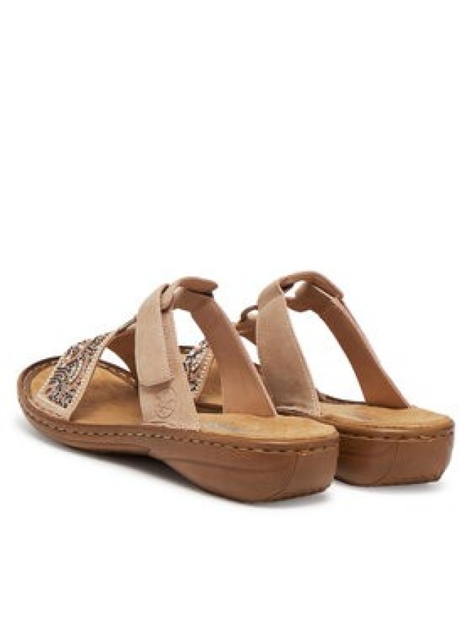 Rieker Klapki 608K2-31 Beżowy