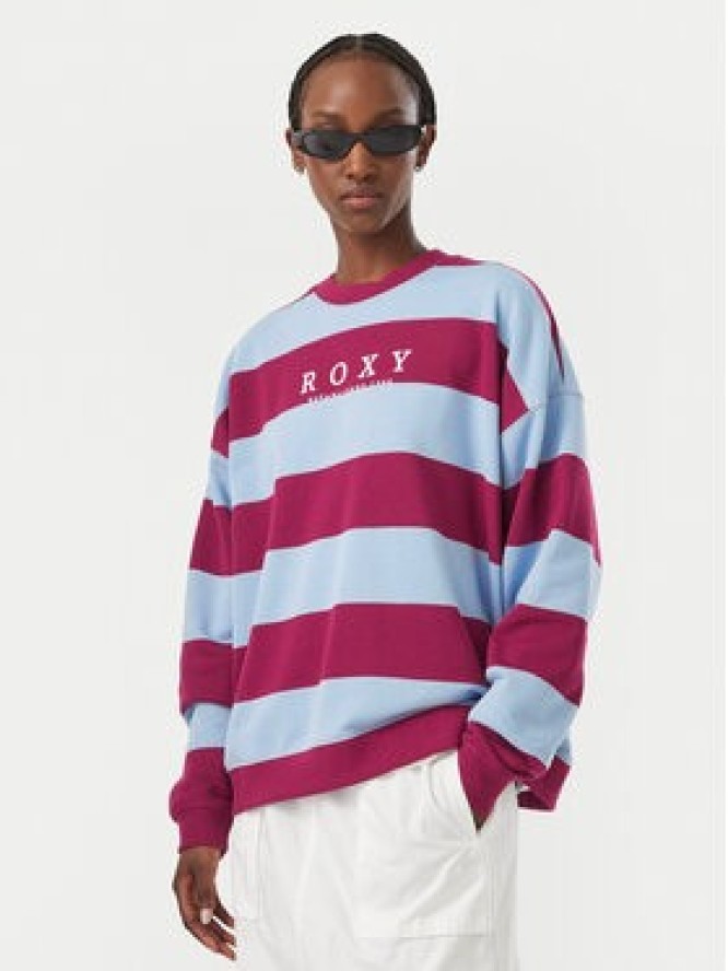 Roxy Bluza Strictly Stripes ERJFT05071 Bordowy Regular Fit