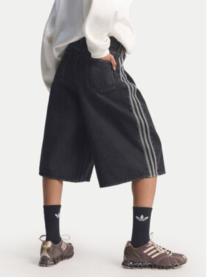 adidas Szorty jeansowe Firebird Jorts KD2916 Czarny Oversize