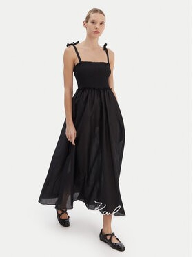 KARL LAGERFELD Sukienka letnia A2W46009 Czarny Regular Fit