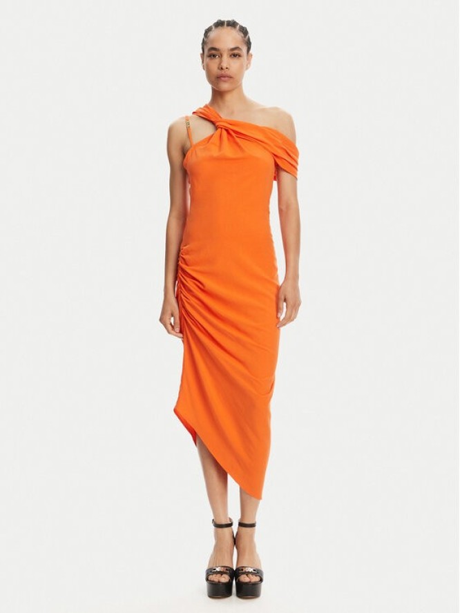 Versace Jeans Couture Sukienka koktajlowa 78HAO903 Pomarańczowy Slim Fit