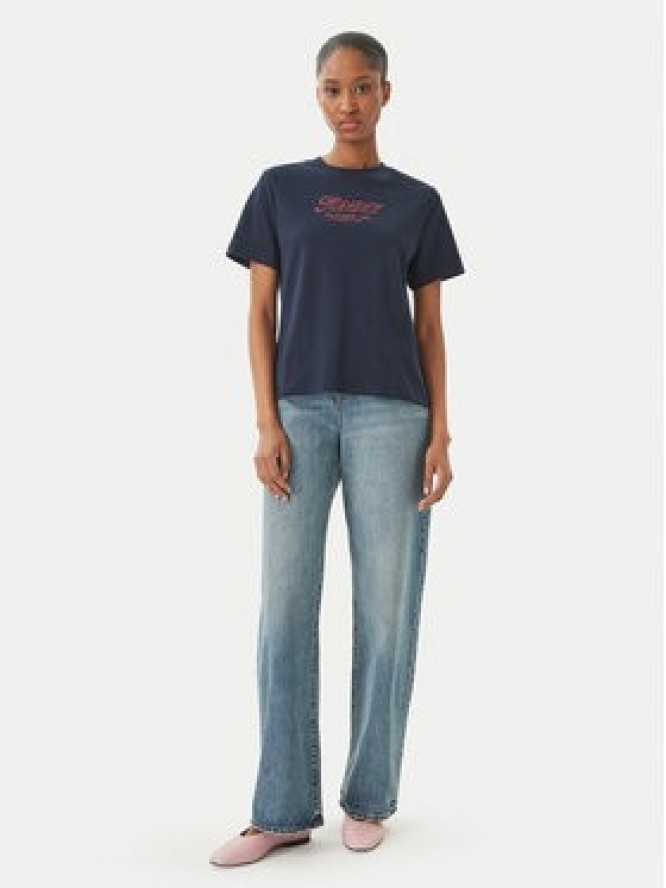 Tommy Hilfiger T-Shirt Logo Interlock WW0WW48707 Granatowy Regular Fit