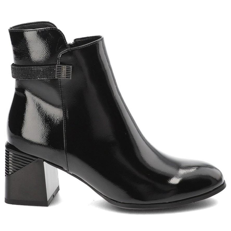 Czarne Botki S.Barski Eleganckie Obuwie Damskie