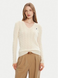 Polo Ralph Lauren Sweter 211971866001 Écru Slim Fit