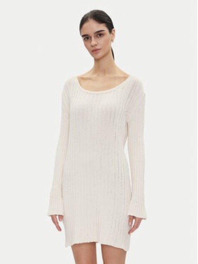 PINKO Sukienka dzianinowa 105301 A2N7 Écru Regular Fit