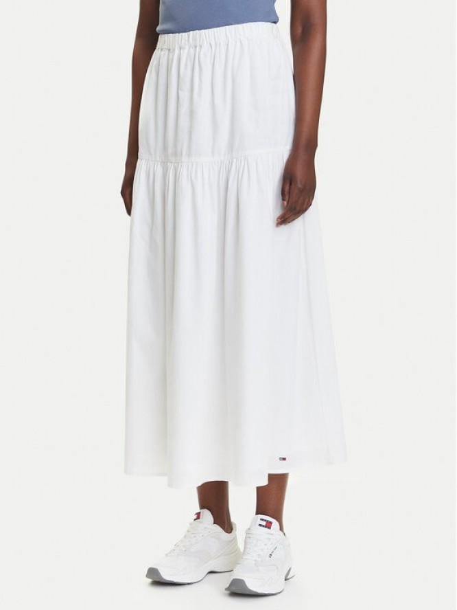 Tommy Jeans Spódnica trapezowa DW0DW20980 Biały Regular Fit