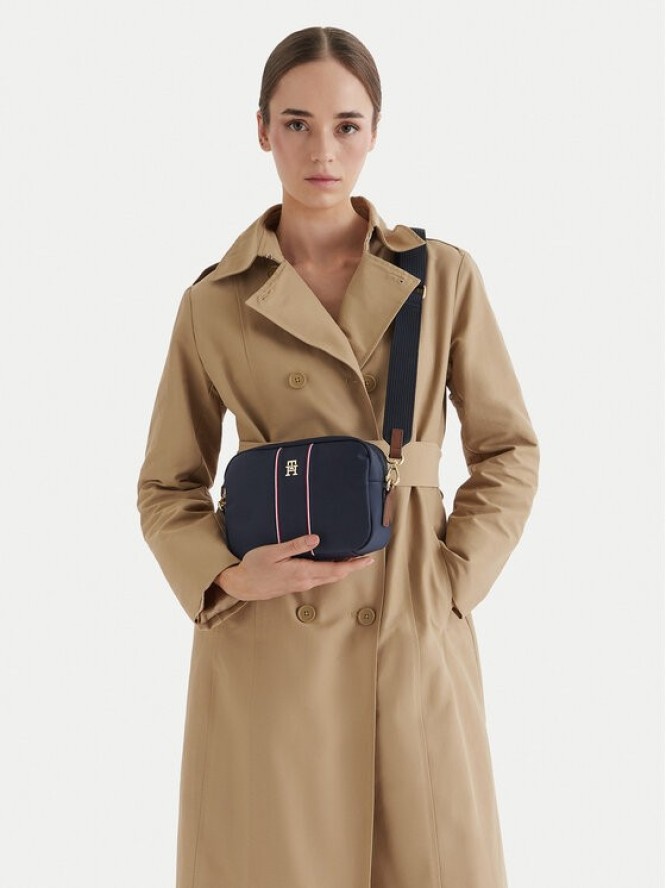 Tommy Hilfiger Torebka Popette Camera Bag Corp AW0AW17710 Granatowy