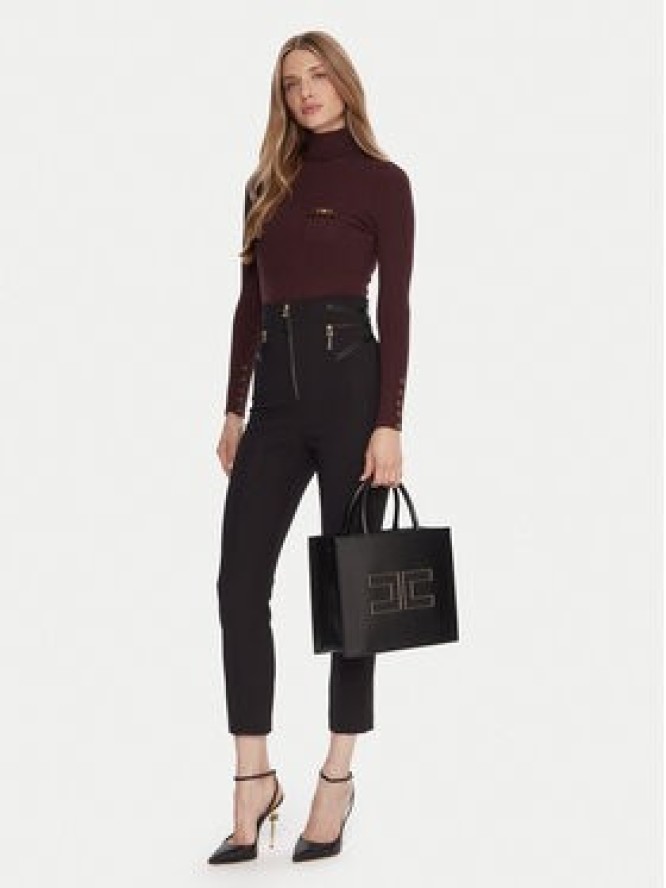 Elisabetta Franchi Spodnie materiałowe PA-119-56E2-V440spodnie Czarny Regular Fit