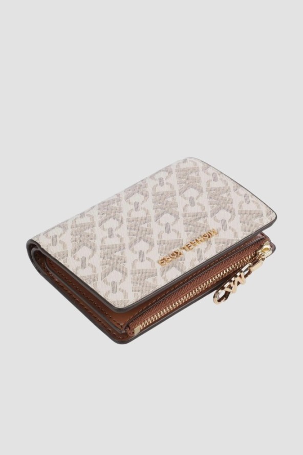 MICHAEL KORS Biały portfel z monogramem