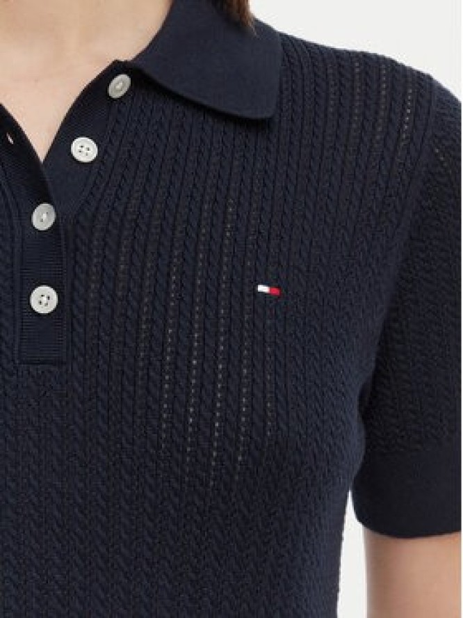 Tommy Hilfiger Polo WW0WW49362 Granatowy Slim Fit