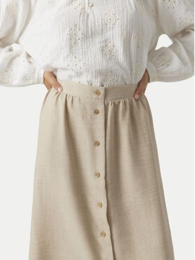 Vero Moda Spódnica midi Melaney 10304134 Beżowy Regular Fit