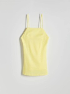 Sukienka mini z lnem - żółty